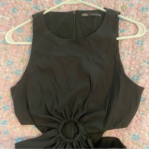 Zara black dress cut out sleeveless XS